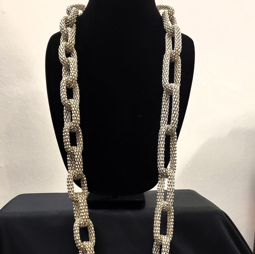 NEW Ann Taylor Silver Mesh Chain Necklace #1433